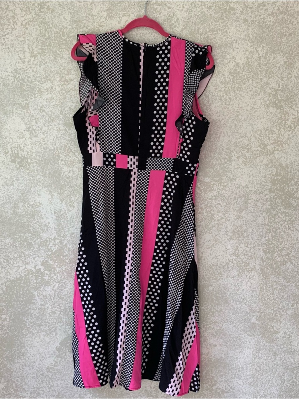 SHEIN Black, White & Light Pink Mixed Pattern Dress Large Lightweight - Picture 6 of 7